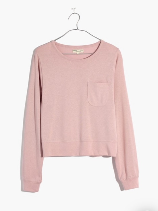 Madewell Tops - Madewell Dolman-Sleeve Pocket Tee in Pink Wisteria Dove